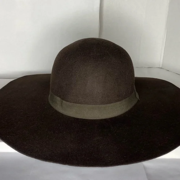 D&Y Wool Floppy Hat In Chocolate Brown - Picture 9 of 11